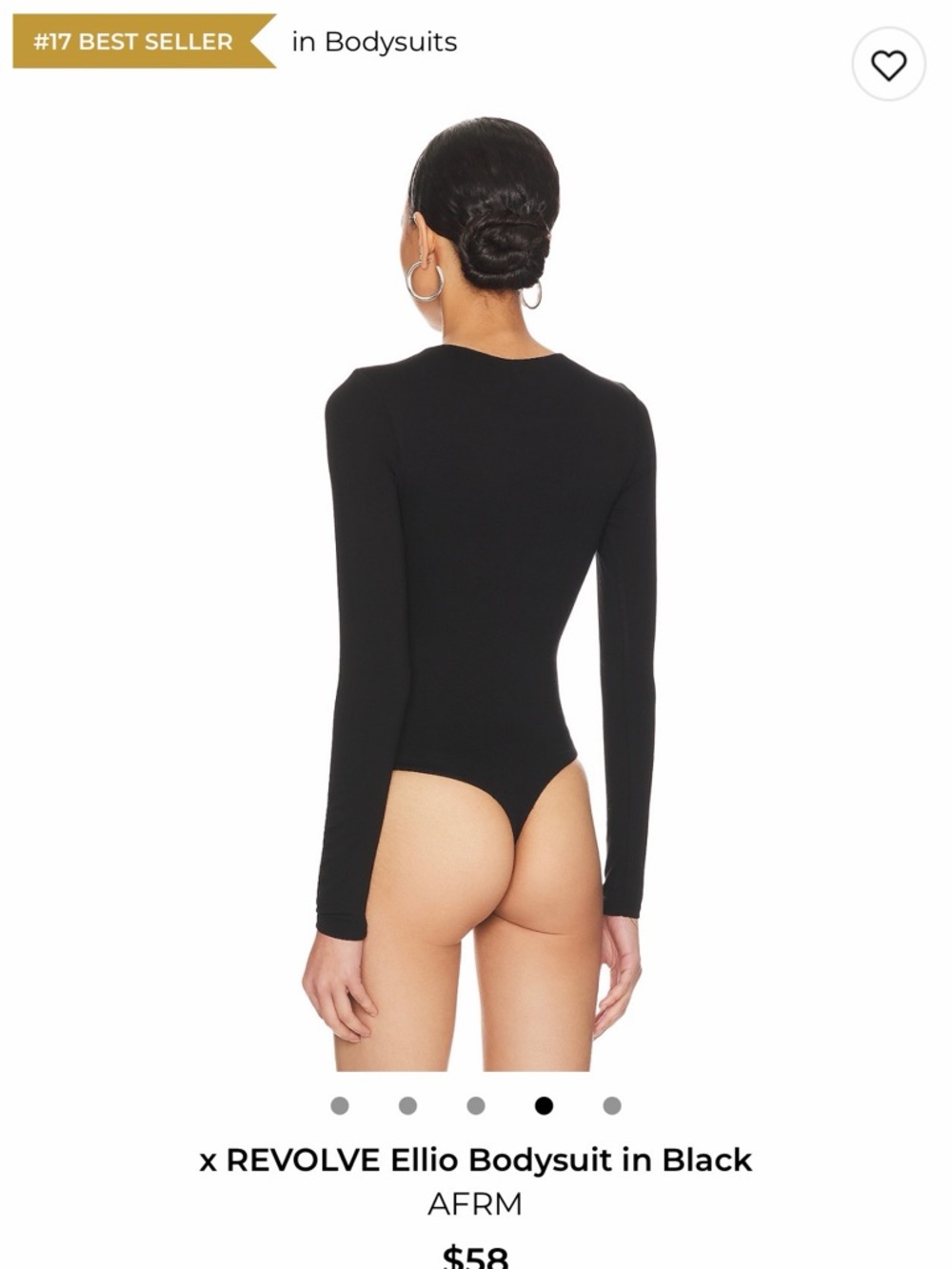 AFRM Black Long-Sleeve Cutout Bodysuit - Picture 2 of 5